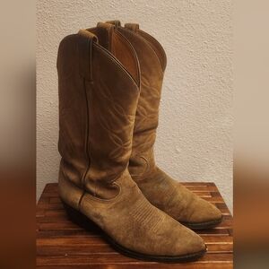 Vintage 70s Tony Lama #6987 Black Label Suede Leather Cowboy Western Boots 8.5D